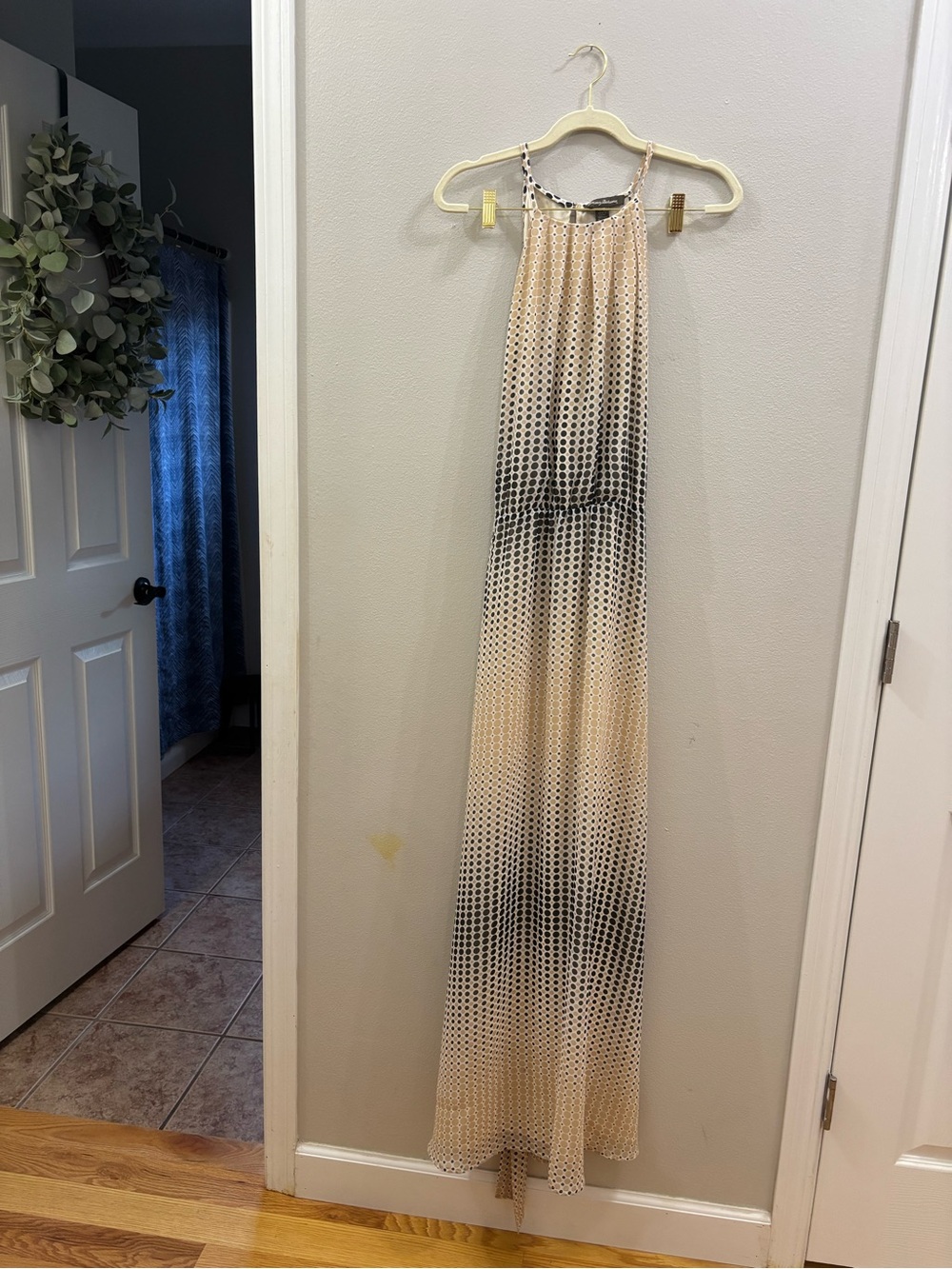 Tommy Bahama Beige and Black Ombre Halter Maxi Dress